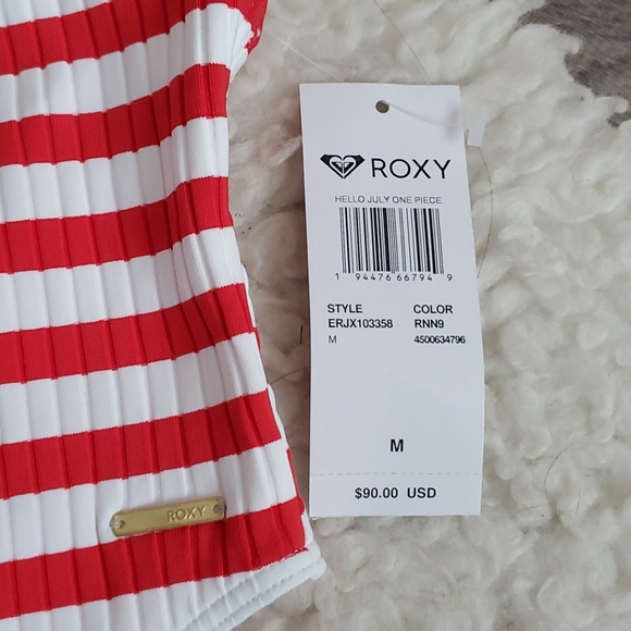 Roxy One Piece Ribbed Stripped Swimsuit - Picture 6 of 13